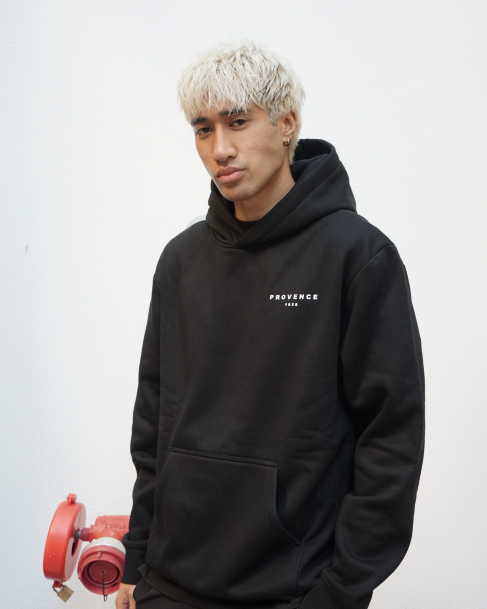 Mens Black 1958 Heavy Fleece Hoodie