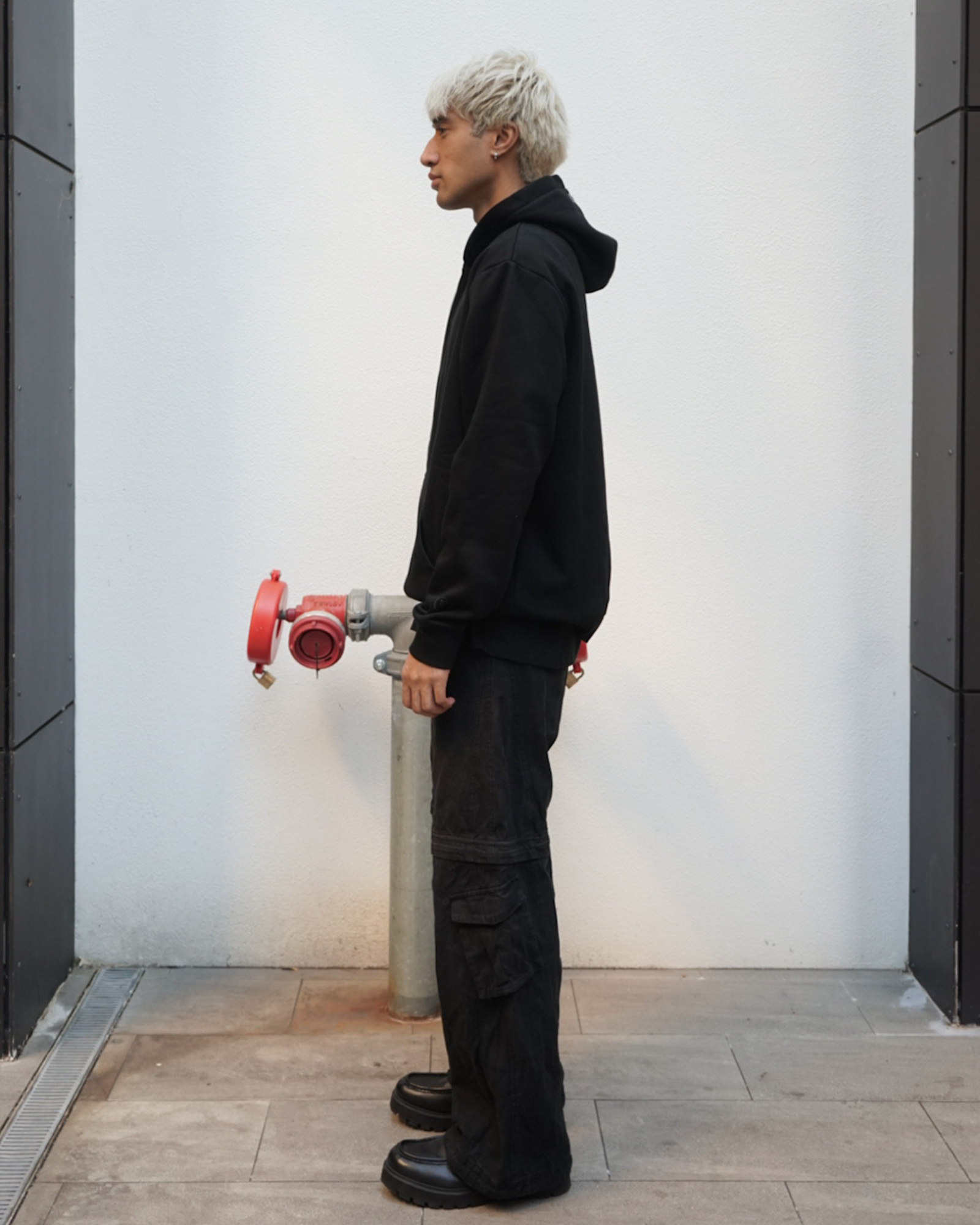 Mens Black Classic Heavy Fleece Hoodie