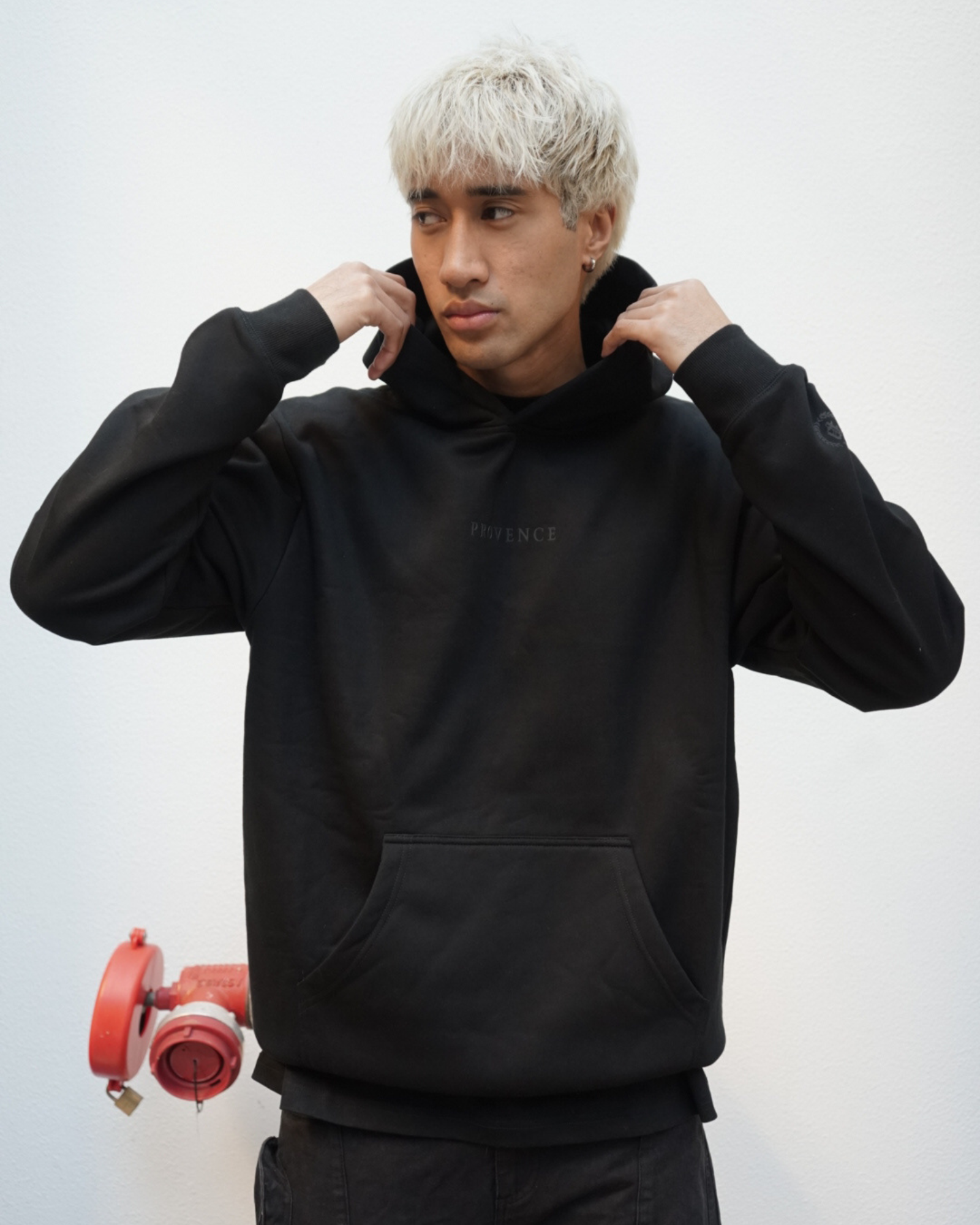 Mens Black Classic Heavy Fleece Hoodie