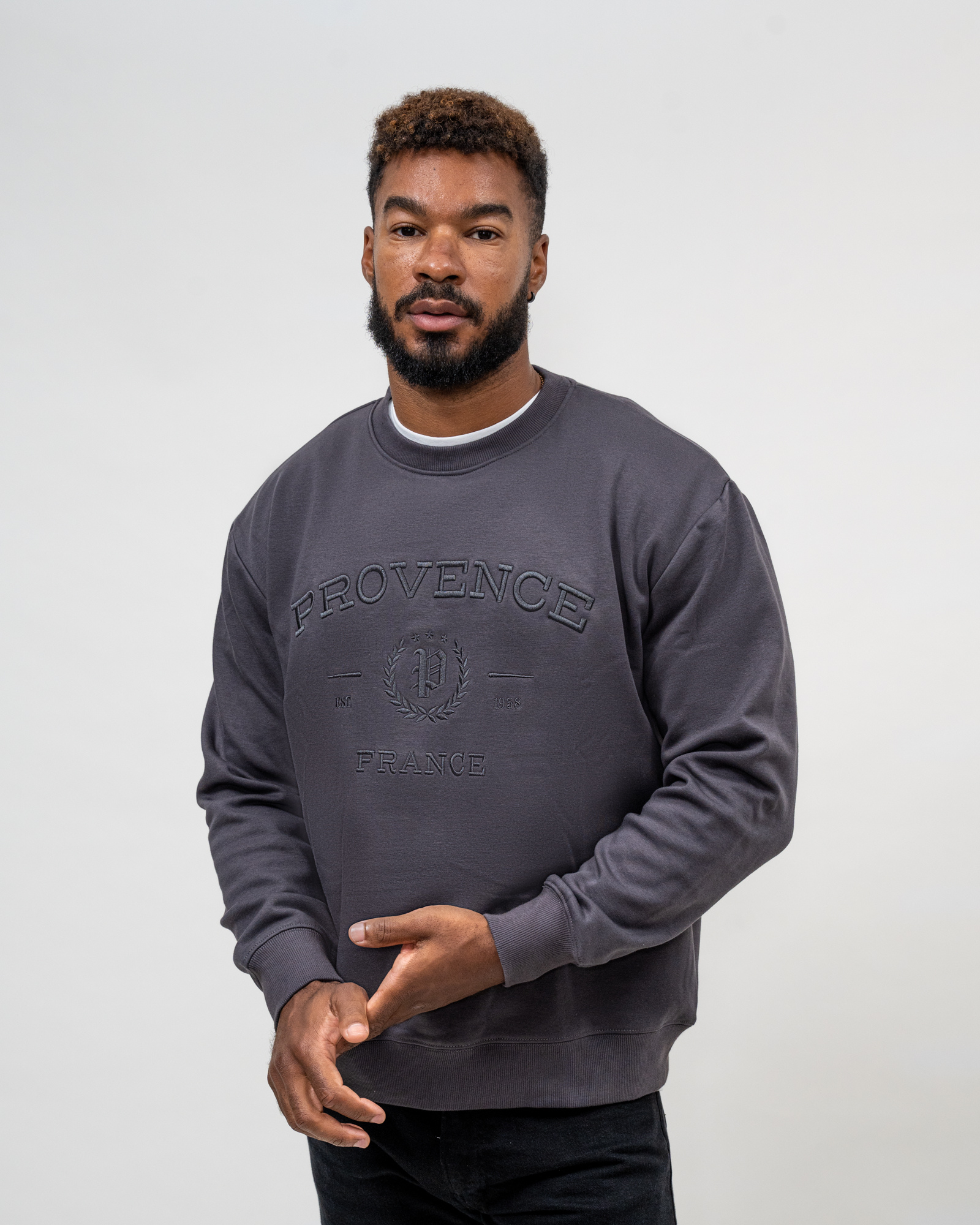 Mens Heavy Fleece Crew Neck Jumper