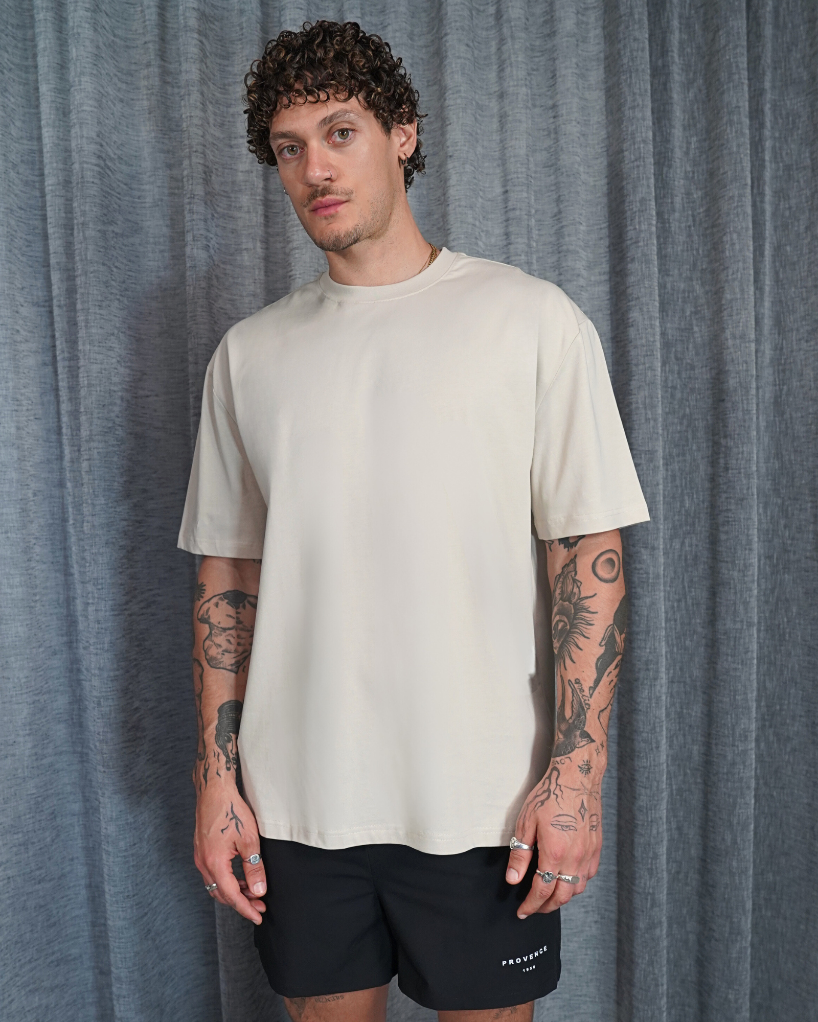 Mens Basic T-Shirt Beige