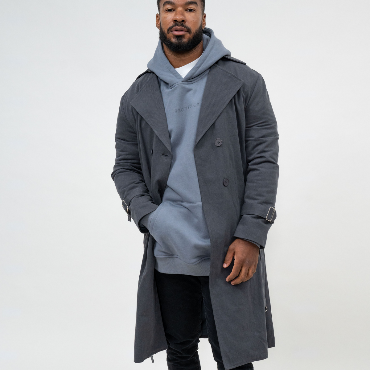 Grey trench cheap coat mens