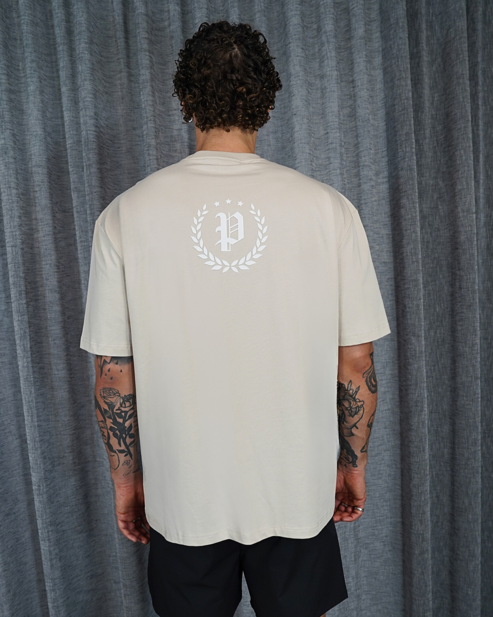 Mens Crest Logo T-Shirt Beige