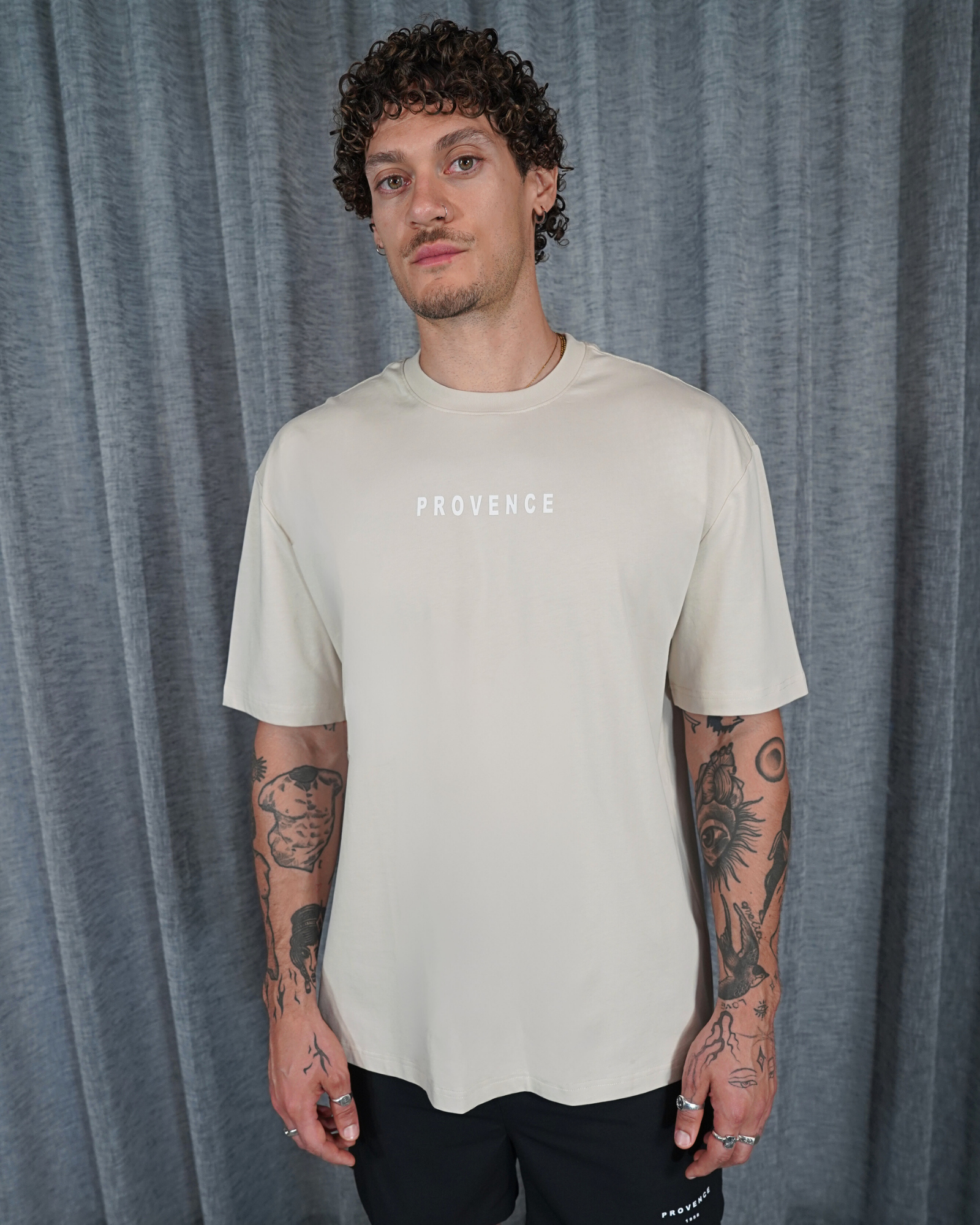 Mens Crest Logo T-Shirt Beige