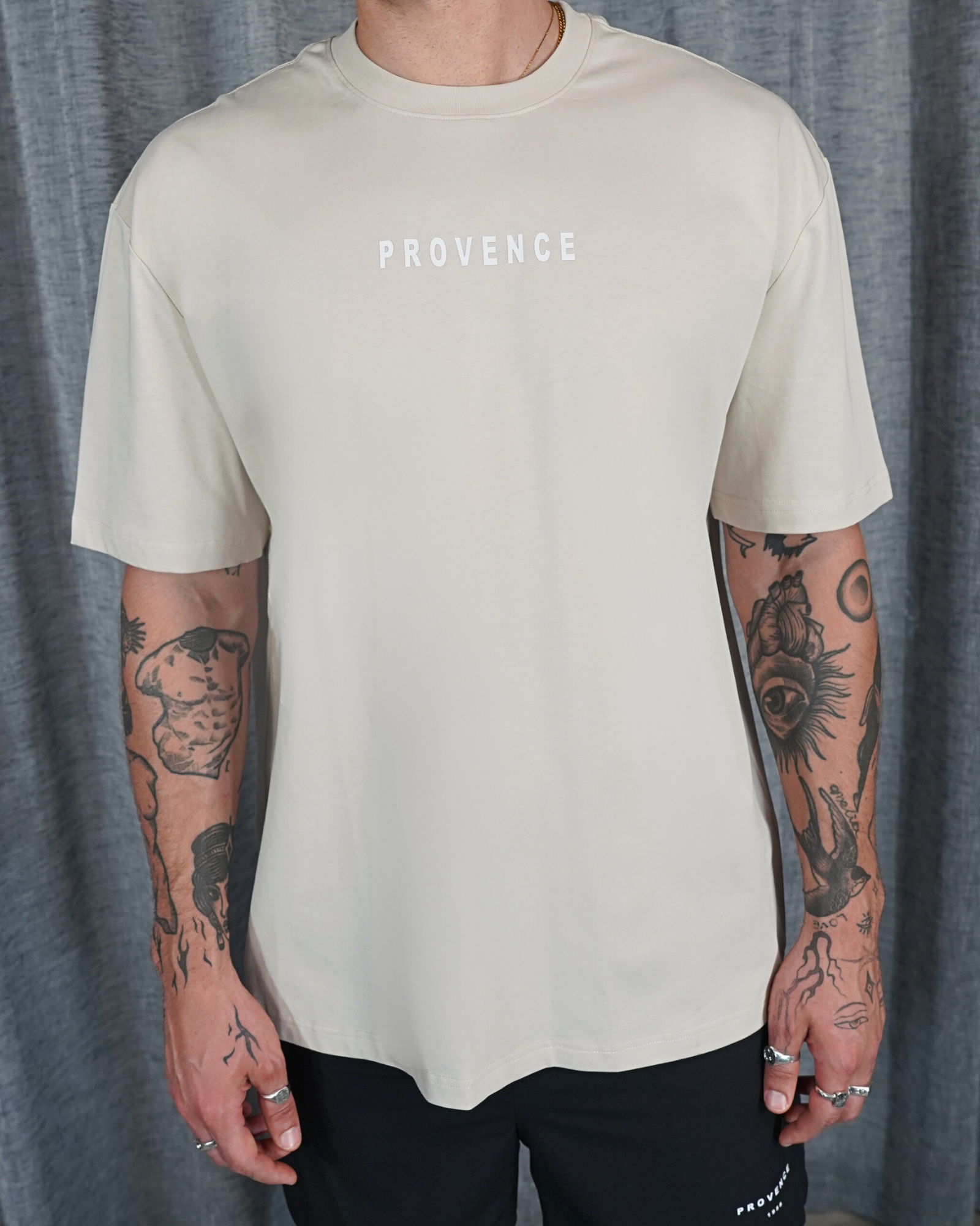 Mens Crest Logo T-Shirt Beige