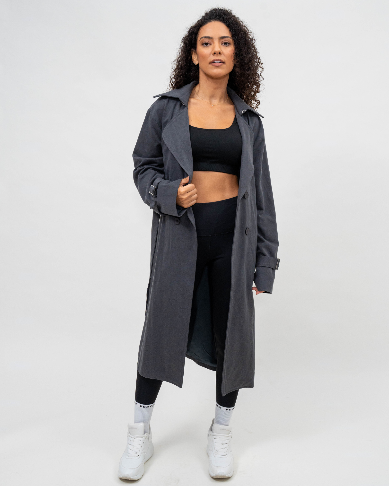 Gray trench 2025 coat womens