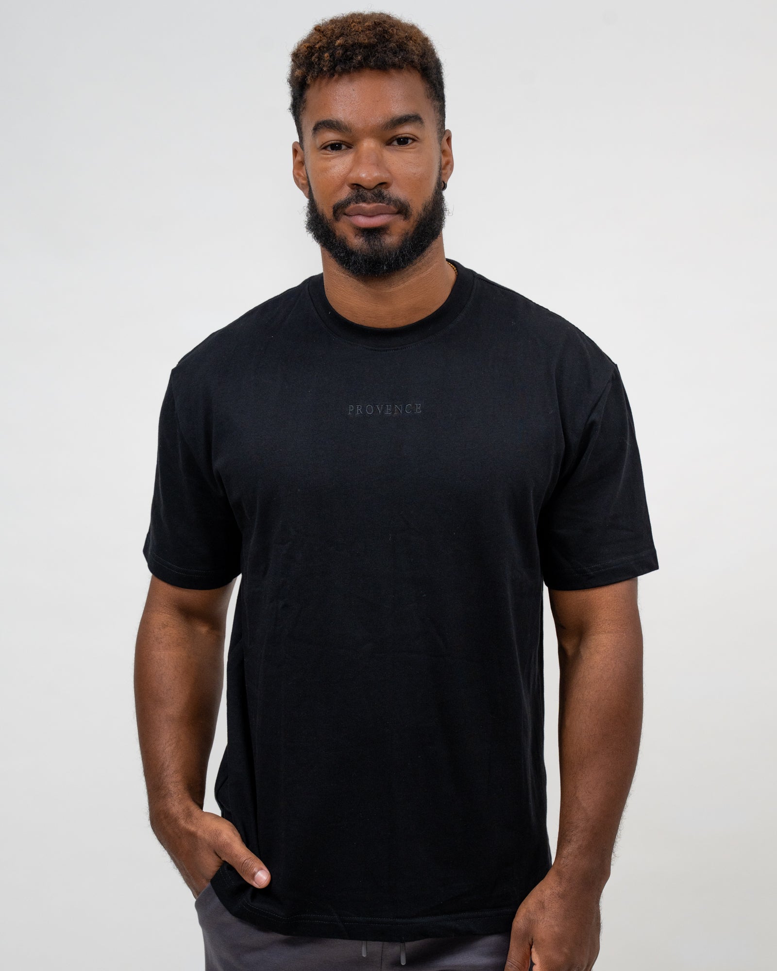 Mens Embroidery Black T-Shirt
