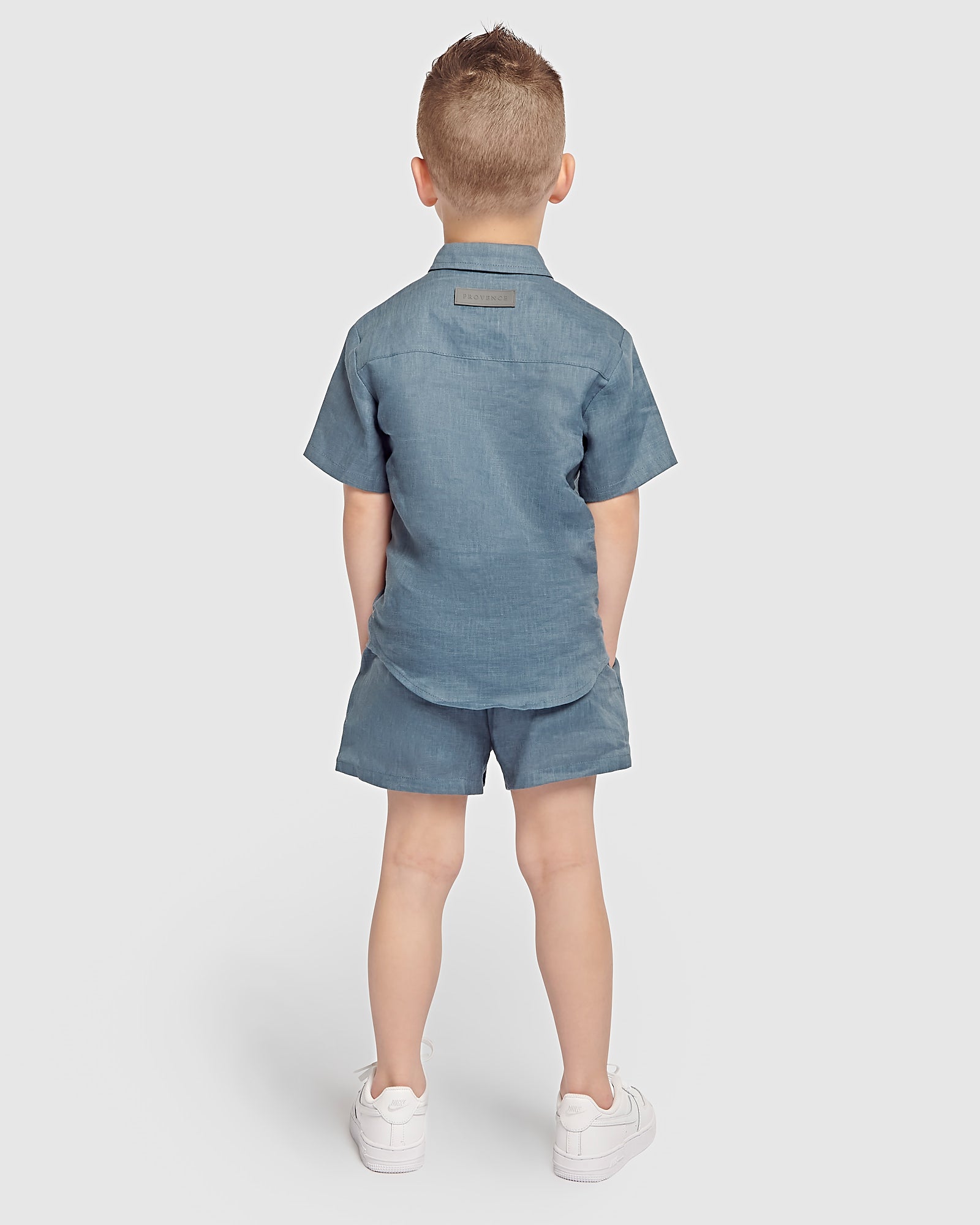 Kids Linen Shirt & Short Two Piece Set