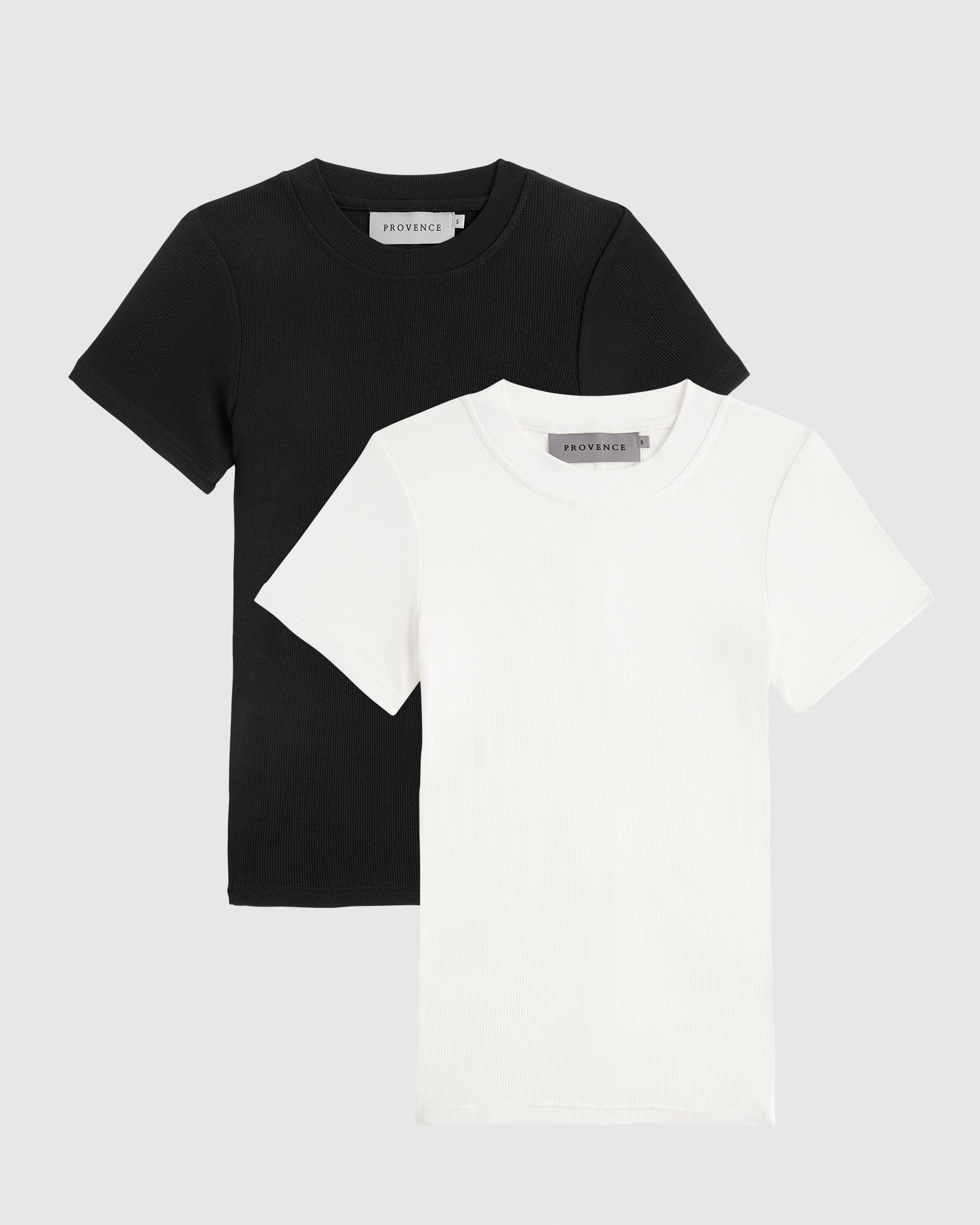 Womens Two Pack Classic Rib T-Shirt Black/White